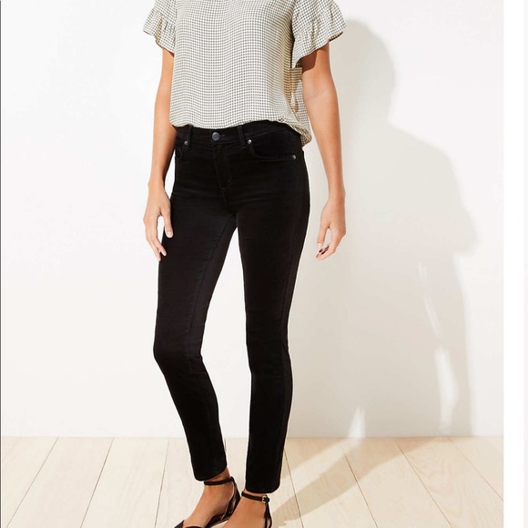 LOFT Denim - LOFT Velvet Skinny Jeans, Black NWT Women’s Size 27